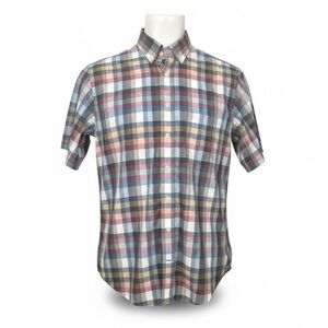 LEO CHEVALIER 100% Cotton Short Sleeved Button Down Shirt, Medium